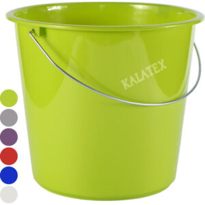 Eimer 10 Liter, aus Kunststoff, Farbe nach Verfügbarkeit, 25 cm hoch, Durchmesser 27,5 cm, mit Skale