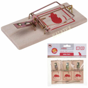 Mausefalle 3er Set, Holz, im Polybeutel