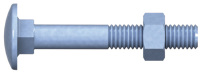 Schlossschraube DIN 603 mit Mutter DIN 934 , Halbrundkopf, M 6 x 40 mm, Teilgewinde (L1), Stahl, ver