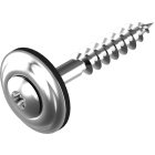 Spenglerschrauben Linsensenkkopf TX20, 15 mm Dichtscheibe, 4,5 x 25, Edelstahl A2, gebeizt, passivie