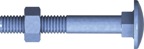 M8X60mm 25 Stk.Schlossschraube DIN 603 DIN 934 , Halbrundkopf,Teilgewinde (L1), Stahl, verzinkt, bla
