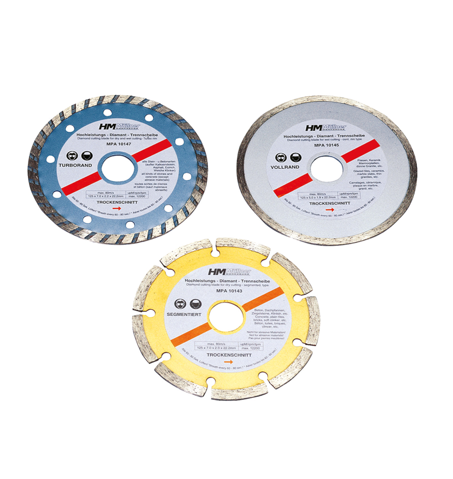 Diamanttrennscheiben-Set, 3-tlg., 125 mm