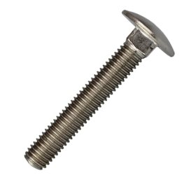 Schlossschraube RN 603 , Halbrundkopf, M 10 x 60 mm, Vollgewinde, Edelstahl A2, gebeizt, passiviert