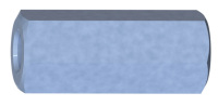 Verbindungsmuffe 6-kant , M 6 x 25 mm, SW 10, Stahl, verzinkt, blau passiviert, 100 Stk.